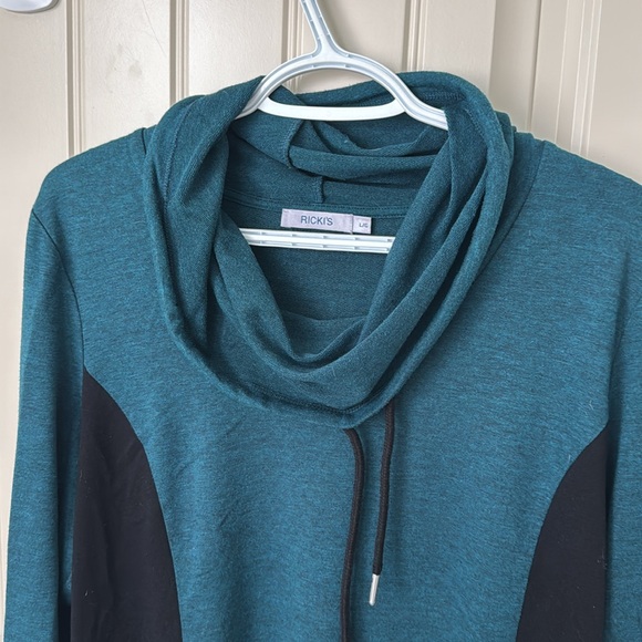 Teal Cowl Neck Top - Picture 2 of 3